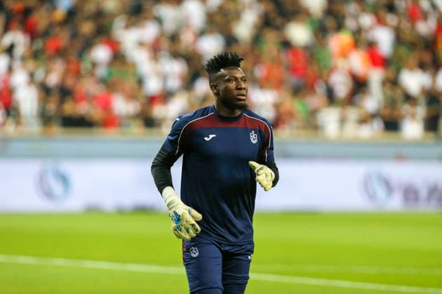 Amed Sportif Faaliyetler v Trabzonspor - Turkish Super Lig DIYARBAKIR, TURKIYE - AUGUST 31: Andre Onana of Trabzonspor warms up ahead of the Turkish Super Lig Week 3 match between Amed Sportif Faaliyetler and Trabzonspor at Diyarbakir Stadium in Diyarbakir, Turkiye, on August 31, 2026. Osman Bilgin Anadolu Diyarbakir Turkey. Editorial use only. Please get in touch for any other usage.  Copyright: x2026xAnadoluxOsmanxBilginx