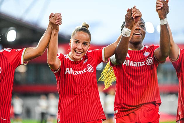 31.08.2026, München, Deutschland. Google Pixel Frauen-Bundesliga: FC Bayern München Frauen gegen 1. FSV Mainz 05 Frauen am FC Bayern Campus. Erstes Heimspiel des FC Bayern München in der Saison 2026 27. Giulia Gwinn (FC Bayern Frauen) *** August 31, 2026, Munich, Germany Google Pixel Women s Bundesliga: FC Bayern Munich Women vs. 1. FSV Mainz 05 Women at the FC Bayern Campus FC Bayern Munich s first home game of the 2026–27 season Giulia Gwinn FC Bayern Women