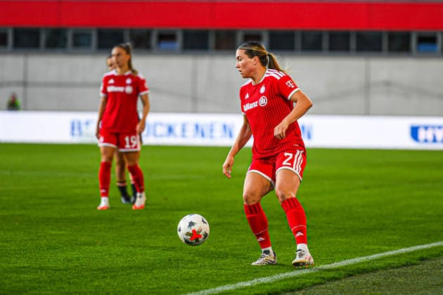 31.08.2026, München, Deutschland. Google Pixel Frauen-Bundesliga: FC Bayern München Frauen gegen 1. FSV Mainz 05 Frauen am FC Bayern Campus. Erstes Heimspiel des FC Bayern München in der Saison 2026 27. Vanessa Gilles (FC Bayern Frauen) *** August 31, 2026, Munich, Germany Google Pixel Women s Bundesliga: FC Bayern Munich Women vs. 1. FSV Mainz 05 Women at the FC Bayern Campus FC Bayern Munich s first home game of the 2026–27 season Vanessa Gilles FC Bayern Women