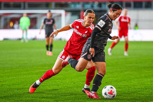 31.08.2026, München, Deutschland. Google Pixel Frauen-Bundesliga: FC Bayern München Frauen gegen 1. FSV Mainz 05 Frauen am FC Bayern Campus. Erstes Heimspiel des FC Bayern München in der Saison 2026 27. Klara Bühl (FC Bayern Frauen) *** August 31, 2026, Munich, Germany Google Pixel Women s Bundesliga: FC Bayern Munich Women vs. 1. FSV Mainz 05 Women at the FC Bayern Campus FC Bayern Munich s first home game of the 2026–27 season Klara Bühl FC Bayern Women