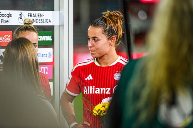 31.08.2026, München, Deutschland. Google Pixel Frauen-Bundesliga: FC Bayern München Frauen gegen 1. FSV Mainz 05 Frauen am FC Bayern Campus. Erstes Heimspiel des FC Bayern München in der Saison 2026 27. Lena Oberdorf (FC Bayern Frauen) *** August 31, 2026, Munich, Germany Google Pixel Women s Bundesliga: FC Bayern Munich Women vs. 1. FSV Mainz 05 Women at the FC Bayern Campus FC Bayern Munich s first home game of the 2026–27 season Lena Oberdorf FC Bayern Women