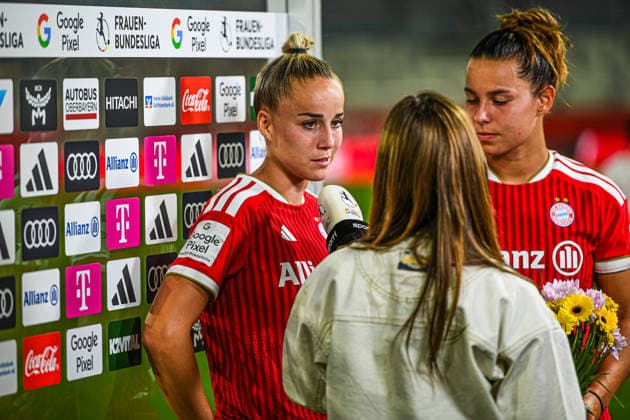 31.08.2026, München, Deutschland. Google Pixel Frauen-Bundesliga: FC Bayern München Frauen gegen 1. FSV Mainz 05 Frauen am FC Bayern Campus. Erstes Heimspiel des FC Bayern München in der Saison 2026 27. Giulia Gwinn (FC Bayern Frauen) *** August 31, 2026, Munich, Germany Google Pixel Women s Bundesliga: FC Bayern Munich Women vs. 1. FSV Mainz 05 Women at the FC Bayern Campus FC Bayern Munich s first home game of the 2026–27 season Giulia Gwinn FC Bayern Women