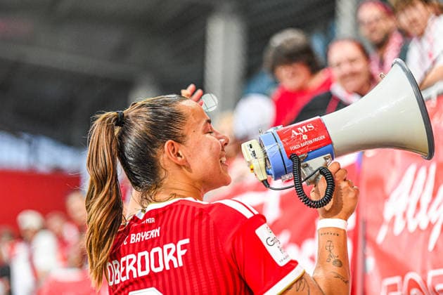 31.08.2026, München, Deutschland. Google Pixel Frauen-Bundesliga: FC Bayern München Frauen gegen 1. FSV Mainz 05 Frauen am FC Bayern Campus. Erstes Heimspiel des FC Bayern München in der Saison 2026 27. Lena Oberdorf (FC Bayern Frauen) *** August 31, 2026, Munich, Germany Google Pixel Women s Bundesliga: FC Bayern Munich Women vs. 1. FSV Mainz 05 Women at the FC Bayern Campus FC Bayern Munich s first home game of the 2026–27 season Lena Oberdorf FC Bayern Women