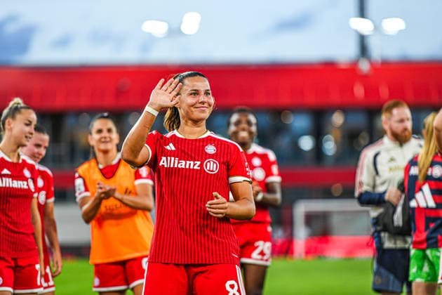 31.08.2026, München, Deutschland. Google Pixel Frauen-Bundesliga: FC Bayern München Frauen gegen 1. FSV Mainz 05 Frauen am FC Bayern Campus. Erstes Heimspiel des FC Bayern München in der Saison 2026 27. Lena Oberdorf (FC Bayern Frauen) *** August 31, 2026, Munich, Germany Google Pixel Women s Bundesliga: FC Bayern Munich Women vs. 1. FSV Mainz 05 Women at the FC Bayern Campus; FC Bayern Munich s first home game of the 2026–27 season; Lena Oberdorf; FC Bayern Women