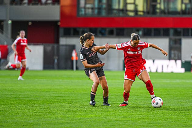 31.08.2026, München, Deutschland. Google Pixel Frauen-Bundesliga: FC Bayern München Frauen gegen 1. FSV Mainz 05 Frauen am FC Bayern Campus. Erstes Heimspiel des FC Bayern München in der Saison 2026 27. Klara Bühl (FC Bayern Frauen) *** August 31, 2026, Munich, Germany Google Pixel Women s Bundesliga: FC Bayern Munich Women vs. 1. FSV Mainz 05 Women at the FC Bayern Campus FC Bayern Munich s first home game of the 2026–27 season Klara Bühl, FC Bayern Women
