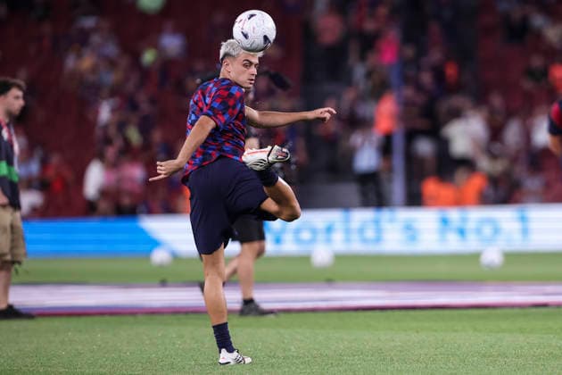 August 31, 2026, Barcelona, Barcelona, Spain: Pedri of FC Barcelona, Barca warms up during the Spanish league, LaLiga EA Sports, football match played between FC Barcelona and Rayo Vallecano at Spotify Camp Nou stadium on August 31, 2026 in Barcelona, Spain. FC Barcelona V Rayo Vallecano - LaLiga EA Sports  - ZUMAa181 20260831_zaa_a181_099 Copyright: xJavierxBorregox