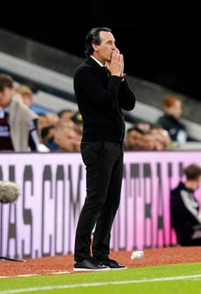 Birmingham, England, 31st August 2026. Despair for Unai Emery head coach of Aston Villa during the Aston Villa vs Arsenal Premier League match at Villa Park, Birmingham. Picture credit should read: Andrew Yates Sportimage EDITORIAL USE ONLY. No use with unauthorised audio, video, data, fixture lists, club league logos or live services. Online in-match use limited to 120 images, no video emulation. No use in betting, games or single club league player publications. SPI_047_AY_Villa_Arsenal SPI-4946-0047