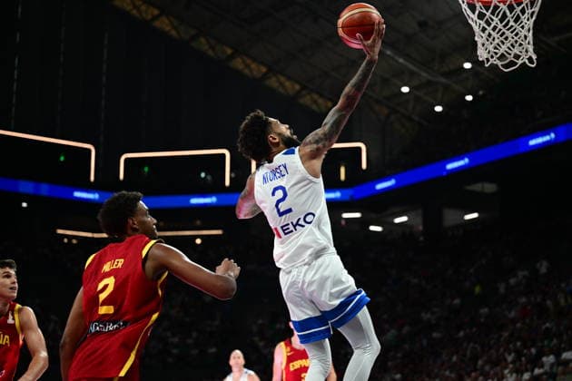 FIBA World Cup European Qualifiers - Greece vs Spain - Tyler Dorsey of Greece in action during the FIBA World Cup European Qualifiers 2nd round group I basketball match between Greece and spainl held at Telekom Center Athens, Greece, on 31 August 2026. IMAGO ONE INCH PRODUCTIONS ATHENS GREECE Copyright: xOnexInchxProductionsx 7071035