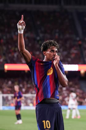 August 31, 2026, Barcelona, Barcelona, Spain: Lamine Yamal of FC Barcelona, Barca celebrates after scoring his team s second goal during the Spanish league, LaLiga EA Sports, football match played between FC Barcelona and Rayo Vallecano at Spotify Camp Nou stadium on August 31, 2026 in Barcelona, Spain. FC Barcelona V Rayo Vallecano - LaLiga EA Sports  - ZUMAa181 20260831_zaa_a181_132 Copyright: xJavierxBorregox