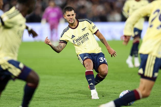 Aston Villa v Arsenal 31 August 2026, Aston - Premier League Football - Aston Villa v Arsenal - Bruno Guimaraes of Arsenal - Photo: Charlotte Wilson Offside. Aston UK Copyright: xCharlottexWilsonx xOffsidexOffside