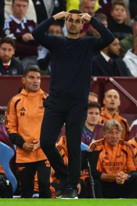 Arsenal manager Mikel Arteta Aston Villa v Arsenal, Premier League Football, Football, Villa Park, Birmingham, UK - 31 Aug 2026Birmingham Villa Park United Kingdom EDITORIAL USE ONLY No use with unauthorised audio, video, data, fixture lists, club league logos or live services. Online in-match use limited to 120 images, no video emulation. No use in betting, games or single club league player publications. Copyright: xPaulxCurrie Shutterstockx 17126356bp