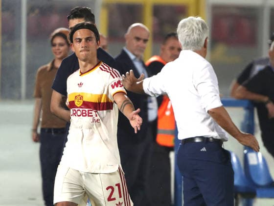 SOCCER - Serie A - US Lecce vs. AS Roma Photo by IPA ABACAPRESS.COM87982768 - August 31, 2026 Lecce vs. Roma (Serie A) Sports; Soccer; Matchday 2 In the photo: Dybala, Gasperini (Photo by Gino Mancini) Lecce Italy  Copyright: xIPAxSport ABACAx