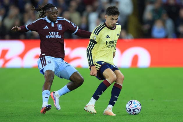 Aston Villa FC v Arsenal FC - Premier League 2026 27 Aaron Wan-Bissaka of Aston Villa and Kai Havertz of Arsenal challenge during the Premier League 2026 27 match between Aston Villa FC and Arsenal FC at Villa Park on August 31, 2026 in Birmingham, England. WARNING! This Photograph May Only Be Used For Newspaper And Or Magazine Editorial Purposes. May Not Be Used For Publications Involving 1 player, 1 Club Or 1 Competition Without Written Authorisation From Football DataCo Ltd. For Any Queries, Please Contact Football DataCo Ltd on +44 (0) 207 864 9121 Birmingham Villa Park England United Kingdom Copyright: xAllstarxPicturexLibraryxLtdx