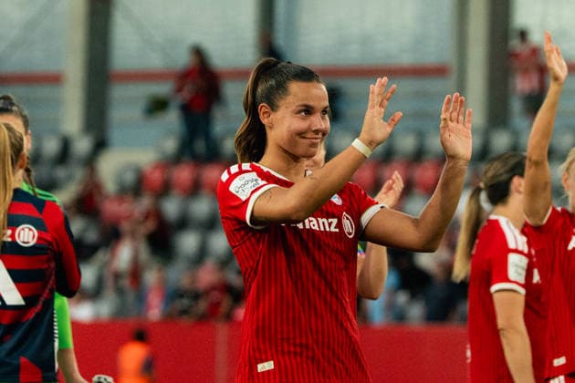 Fussball: Google Pixel Frauen-Bundesliga, 2. Spieltag, FC Bayern München Frauen - 1. FSV Mainz 05 Frauen am 31.08.2026 in München (FC Bayern Campus-Stadion), Deutschland, Saison 2026 2027: Lena Oberdorf (FC Bayern München, 8) München FC Bayern Campus-Stadion Deutschland *** Soccer Google Pixel Women s Bundesliga, Matchday 2, FC Bayern Munich Women vs. FSV Mainz 05 Women on August 31, 2026, at FC Bayern Campus Stadium in Munich, Germany, 2026–2027 season. Lena Oberdorf, FC Bayern Munich, 8, Munich, FC Bayern Campus Stadium, Germany Copyright: xPhilippxImhofx