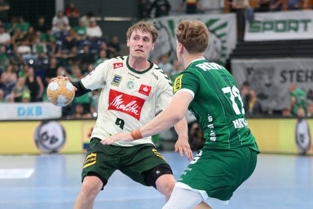 Handball, HBL2: SC DHfK Leipzig - GWD Minden; 31.08.2026 Morten Hempel Jensen (9, GWD Minden). Handball, 2. Bundesliga, Saison 2026 2027, 1. Spieltag: SC DHfK Leipzig vs. GWD Minden am 31.08.2026 in der Quarterback Immobilien Arena Leipzig. Copyright: xBEAUTIFULxSPORTS JanxKaeferx