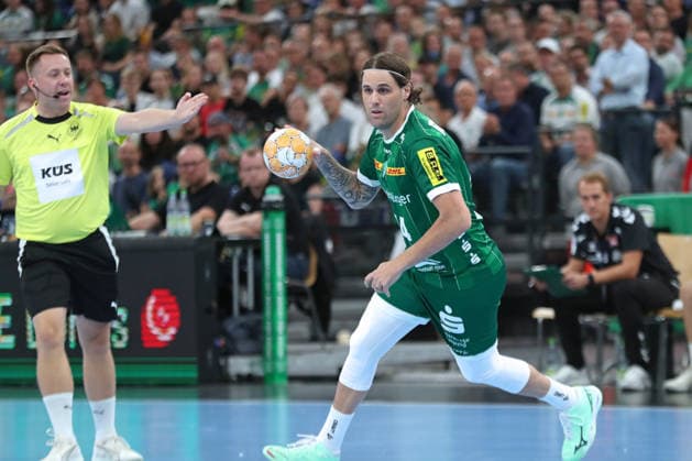 Handball, HBL2: SC DHfK Leipzig - GWD Minden; 31.08.2026 Dean Bombac (44, SC DHfK Leipzig). Handball, 2. Bundesliga, Saison 2026 2027, 1. Spieltag: SC DHfK Leipzig vs. GWD Minden am 31.08.2026 in der Quarterback Immobilien Arena Leipzig. Copyright: xBEAUTIFULxSPORTS JanxKaeferx