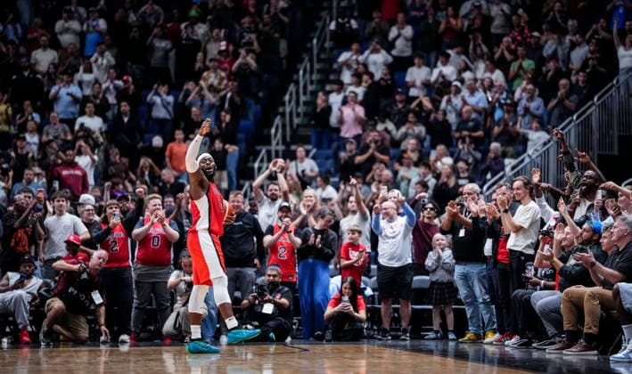 August 31, 2026, Quebec City, Pq, Canada: Canada s Luguentz Dort (0) celebrates after defeating Argentina during their FIBA world cup qualification action in Quebec City, Monday, Aug.Ã‚ 31, 2026. Luguentz Dort (0)  - ZUMAc35_ 20260831_zaf_c35_095 Copyright: xMathieuxBelangerx