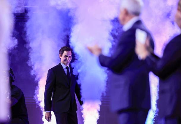 US Open tennis tournament - Day 2 Roger Federer receives his International Tennis Hall of Fame ring during a ceremony at Arthur Ashe Stadium during the US Open Tennis Championships at the USTA Billie Jean King National Tennis Center in Flushing Meadows, New York, USA, 31 August 2026. FLUSHING MEADOWS NEW YORK United States  Copyright: xCRISTOBALxHERRERA-ULASHKEVICHx