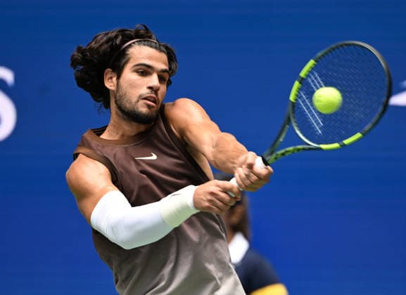 FLUSHING NY- AUGUST 31: Carlos Alcaraz Vs Roman Safiullin on Arthur Ashe Stadium during The US Open at the USTA Billie Jean King National Tennis Center on August 31, 2026 in Flushing Queens. Copyright: xmpi04x