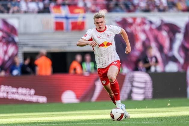 August 29, 2026, Leipzig, Germany: Conrad Harder (RB Leipzig) seen in action during Bundesliga 2026 2027 match between RB Leipzig and Borussia Moenchengladbach..Final Score: RB Leipzig 3-0 Borussia Moenchengladbach Leipzig Germany - ZUMAs197 20260829_aaa_s197_815 Copyright: xGrzegorzxWajdax