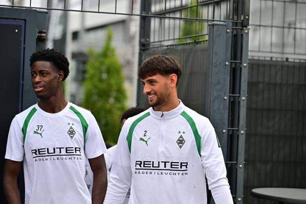01.09.2026; Moenchengladbach; Fussball, Herren, Saison 2026 2027, Training Borussia Moenchengladbach v. li. Dillon Berko (Gladbach), Fabio Chiarodia (Gladbach) DFL regulations prohibit any use of photographs as image sequences and or quasi-video. ista-Borussia-Park Nordrhein-Westfalen Deutschland *** September 1, 2026, Mönchengladbach Soccer, Men s, 2026–2027 season, Borussia Mönchengladbach training: from left, Dillon Berko (Gladbach), Fabio Chiarodia (Gladbach). DFL regulations prohibit any use of photographs as image sequences and or quasi-video content at Borussia Park, North Rhine-Westphalia, Germany
