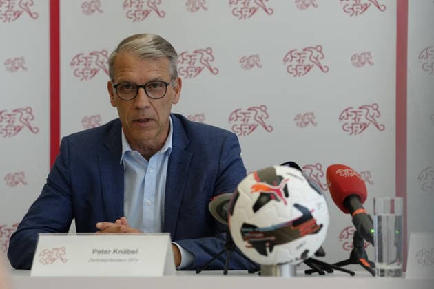 Muri, Switzerland - September 01: Petre Knäbel Central President SFA during the press conference, PK, Pressekonferenz new Chief Sports Officer SFA at Swiss Football Association on September 01, 2026 in Muri, Switzerland. Copyright: xKjetilxWaberx xSPPx Sportspressphoto_SPR221778