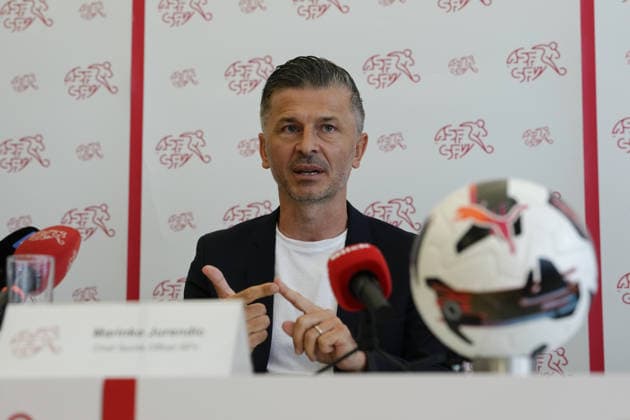 Muri, Switzerland - September 01: Marinko Jurendic Chief Sports Officer SFA during the press conference, PK, Pressekonferenz new Chief Sports Officer SFA at Swiss Football Association on September 01, 2026 in Muri, Switzerland. Copyright: xKjetilxWaberx xSPPx Sportspressphoto_SPR221797