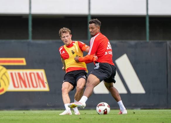 Fußball, Herren, Saison 2026 2027, 1. Bundesliga, 1. FC Union Berlin, Training auf Trainingsplatz II, v. l. Tim Skarke (1. FC Union Berlin), Felix Uduokhai (1. FC Union Berlin), 01.09.2026, *** Soccer, Men s, 2026–2027 Season, Bundesliga 1, 1. FC Union Berlin, Training on Training Field II, from left: Tim Skarke (1. FC Union Berlin), Felix Uduokhai (1. FC Union Berlin), September 1, 2026, Copyright: xMatthiasxKochx