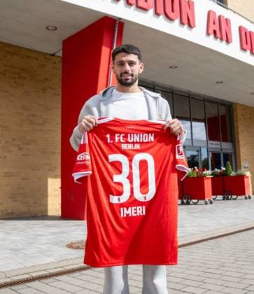 Fußball, Herren, Saison 2026 2027, 1. Bundesliga, 1. FC Union Berlin, Training auf Trainingsplatz II, Kastriot Imeri (1. FC Union) mit Trikot, 01.09.2026, *** Soccer, Men s, 2026–2027 Season, Bundesliga 1, 1. FC Union Berlin, Training on Training Field II, Kastriot Imeri, 1. FC Union in jerseys, September 1, 2026, Copyright: xMatthiasxKochx
