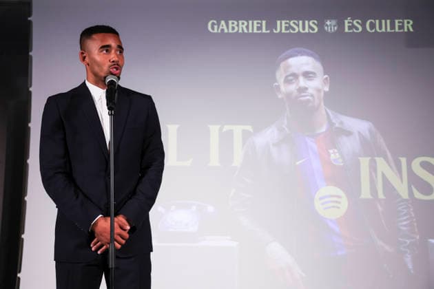 September 1, 2026, Barcelona, Barcelona, SPAIN: Gabriel Jesus attends his presentation as new player of FC Barcelona, Barca at Commercial Office on September 01, 2026 in Barcelona, Spain. Barcelona SPAIN - ZUMAa181 20260901_zaa_a181_007 Copyright: xJavierxBorregox
