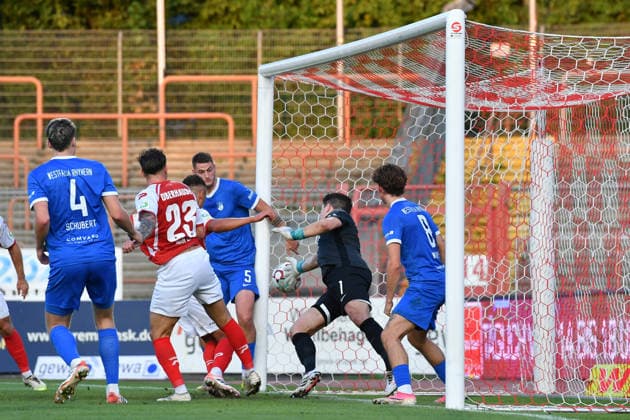 Fußball Regionalliga West 6. Spieltag Rot-Weiß Oberhausen - SV Westfalia Rhynern am 01.09.2026 im Stadion Niederrhein in Oberhausen Tor zum 1:0 durch Kerem Yalcin ( Oberhausen )