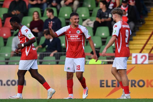Fußball Regionalliga West 6. Spieltag Rot-Weiß Oberhausen - SV Westfalia Rhynern am 01.09.2026 im Stadion Niederrhein in Oberhausen Torjubel zum 1:0 durch Kerem Yalcin ( Oberhausen )
