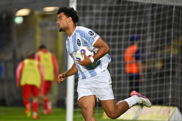 Arian Ortivero CALDERON ( TSV 1860 Muenchen) nach Tor zum 1-2 per Elfmeter,Strafstoss. Aktion,Einzelbild,angeschnittenes Einzelmotiv,Halbfigur,halbe Figur. Fussball Landespokal Bayern, Toto Pokal TSV 1860 Muenchen - TSV Buchbach am 01.09.2026 GRUENWALDER STADION.