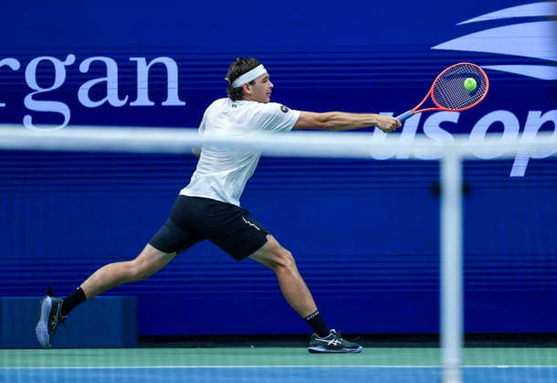 US Open tennis tournament - Day 3 Taylor Fritz of USA in action against Darwin Blanch of USA during Men s Singles first round match of the US Open Tennis Championships, in Flushing Meadows, New York, USA, 01 September 2026. FLUSHING MEADOWS NEW YORK United States  Copyright: xCRISTOBALxHERRERA-ULASHKEVICHx
