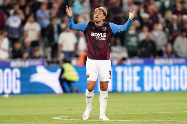 Sky Bet Championship: West Ham United v Wolverhampton Wanderers Joel Piroe of West Ham United after they concede to make it 2-1 during the Sky Bet Championship match West Ham United vs Wolverhampton Wanderers at London Stadium, London, United Kingdom on 01 September 2026 (Photo by Harvey Murphy News Images) Copyright: xHarveyxMurphy NewsxImagesx