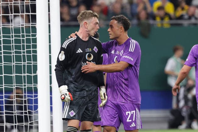 2026.09.01 xfsx DFB-Pokal Erste Runde, Saison 2026 2027 HEBC Hamburg - Borussia Dortmund v.l. Torwart Jannik Schoon (HEBC Hamburg, 12), Lionel von Zitzewitz (HEBC Hamburg, 27) motivieren sich (DFL DFB regulations prohibit any use of photographs as image sequences and or quasi-video. *** September 1, 2026 xfsx DFB Cup First Round, 2026–2027 Season HEBC Hamburg vs. Borussia Dortmund v l Goalkeeper Jannik Schoon HEBC Hamburg, 12, Lionel von Zitzewitz, HEBC Hamburg, 27. DFL and DFB regulations prohibit any use of photographs as image sequences and or quasi-video. Copyright: HMBxMedia FernandoxSoares