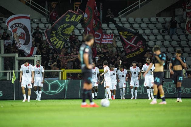 MonzaÕs Dany Mota celebrates after scoring the 1-0 goal for his team during Frecciarossa Italian Cup 2026 2027 soccer match between Torino and Monza at the at the Stadio Olimpico Grande Torino in Turin, north west Italy - Tuesday, September 01, 2026. - Soccer .  Copyright: xMarcoxAlpozzi LaPressex