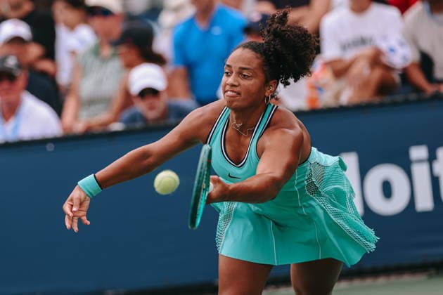 US Open tennis tournament - Day 3 Robin Montgomery of USA in action against Maria Sakkari of Greece during the Women™s Singles first round match of the US Open Tennis Championships in Flushing Meadows, New York, USA, 01 September 2026. FLUSHING MEADOWS NEW YORK United States  Copyright: xOLGAxFEDOROVAx