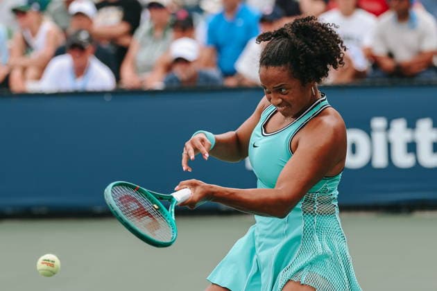 US Open tennis tournament - Day 3 Robin Montgomery of USA in action against Maria Sakkari of Greece during the Women™s Singles first round match of the US Open Tennis Championships in Flushing Meadows, New York, USA, 01 September 2026. FLUSHING MEADOWS NEW YORK United States  Copyright: xOLGAxFEDOROVAx