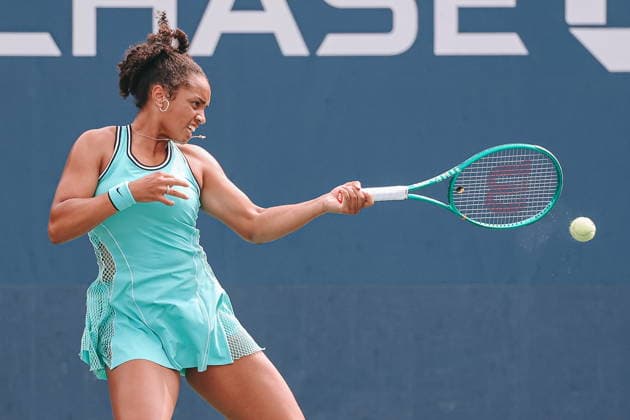 US Open tennis tournament - Day 3 Robin Montgomery of USA in action against Maria Sakkari of Greece during the Women™s Singles first round match of the US Open Tennis Championships in Flushing Meadows, New York, USA, 01 September 2026. FLUSHING MEADOWS NEW YORK United States  Copyright: xOLGAxFEDOROVAx