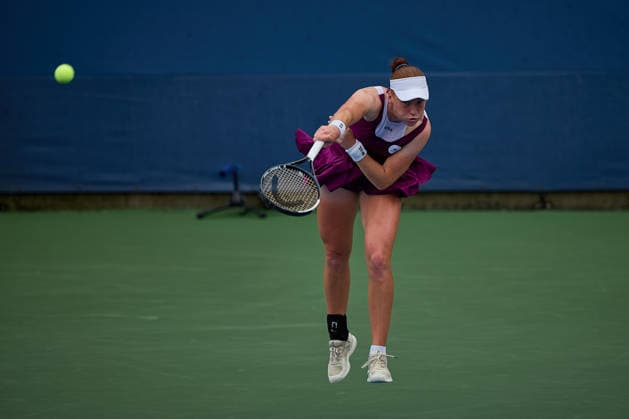 September 1, 2026, New York, New York, United States of America: Ella Seidel of Germany is serving during the 2026 US Open - Tennis Championships Tennis 2026: US Open - Tennis Championships: 1st RD: STARDUBTSEVA 6:2 6:2 SEIDEL  - ZUMAs343 20260901_zsp_s343_060 Copyright: xMathiasxSchulzx