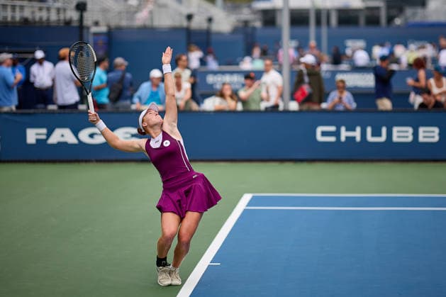 September 1, 2026, New York, New York, United States of America: Ella Seidel of Germany is serving during the 2026 US Open - Tennis Championships Tennis 2026: US Open - Tennis Championships: 1st RD: STARDUBTSEVA 6:2 6:2 SEIDEL  - ZUMAs343 20260901_zsp_s343_062 Copyright: xMathiasxSchulzx