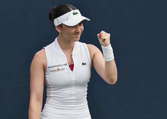 Eva Lys jubelt nach dem Sieg, Jubel, Freude, Emotion, US Open Championships, Billie Jean King National Tennis Center, Flushing Meadows, New York, USA . *** Eva Lys celebrates after her victory; celebration, joy, emotion; U.S. Open Championships; Billie Jean King National Tennis Center; Flushing Meadows; New York; USA Copyright: xJuergenxHasenkopfx