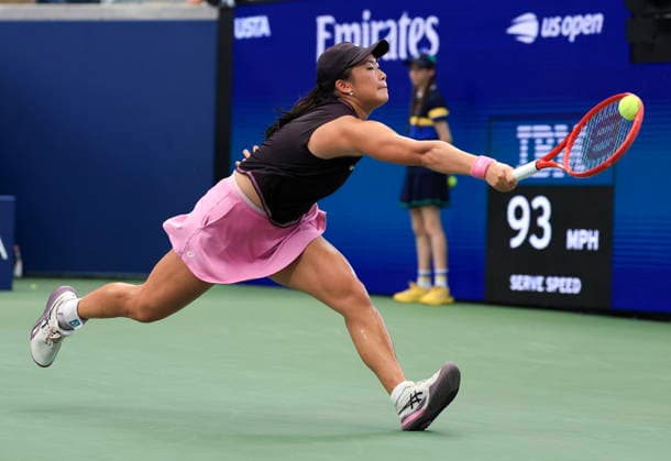 US Open tennis tournament - Day 3 Janice Tien of Indonesia in action against Mirra Andreeva of Russia during the Women s Singles first round match of the US Open Tennis Championships, in Flushing Meadows, New York, USA, 01 September 2026. FLUSHING MEADOWS NEW YORK United States  Copyright: xCRISTOBALxHERRERA-ULASHKEVICHx