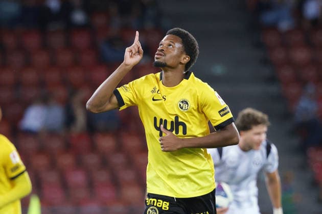 FC Zuerich - Young Boys Torjubel Alan Virginius (YB) 01.09.2026 Zuerich , SCHWEIZ, Stadion Letzigrund Zuerich Fussball Saison 2026 2027 Herren Fussball Super League FC Zuerich - BSC Young Boys Bern Torjubel Alan Virginius (YB)