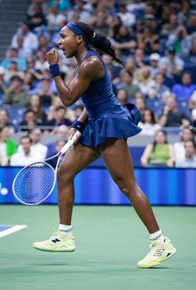 Coco Gauff of USA celebrates 2026 US Open, Day Three, USTA Billie Jean King National Tennis Center, New York, USA - 01 Sep 2026New York USTA Billie Jean King National T New York (NY) United States of America EDITORIAL USE ONLY No use with unauthorised audio, video, data, fixture lists, club league logos or live services. Online in-match use limited to 120 images, no video emulation. No use in betting, games or single club league player publications.  Copyright: xEllaxLing Shutterstockx 17124552bt