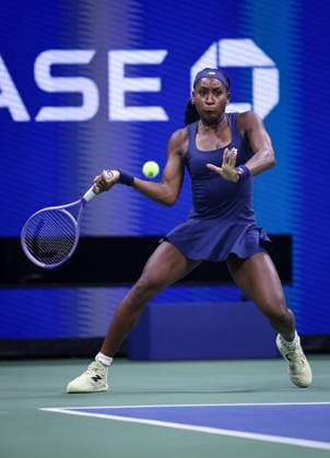 Coco Gauff of USA in action 2026 US Open, Day Three, USTA Billie Jean King National Tennis Center, New York, USA - 01 Sep 2026New York USTA Billie Jean King National T New York (NY) United States of America EDITORIAL USE ONLY No use with unauthorised audio, video, data, fixture lists, club league logos or live services. Online in-match use limited to 120 images, no video emulation. No use in betting, games or single club league player publications.  Copyright: xEllaxLing Shutterstockx 17124552bm