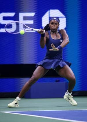 Coco Gauff of USA in action 2026 US Open, Day Three, USTA Billie Jean King National Tennis Center, New York, USA - 01 Sep 2026New York USTA Billie Jean King National T New York (NY) United States of America EDITORIAL USE ONLY No use with unauthorised audio, video, data, fixture lists, club league logos or live services. Online in-match use limited to 120 images, no video emulation. No use in betting, games or single club league player publications.  Copyright: xEllaxLing Shutterstockx 17124552bn