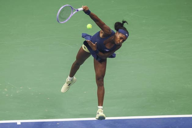 US Open tennis tournament - Day 3 Coco Gauff of the USA in action against Zeynep Sonmez of Turkey during their Women™s Singles round one mathc of the US Open Tennis Championships in Flushing Meadows, New York, USA, 01 September 2026. FLUSHING MEADOWS NEW YORK United States  Copyright: xBRIANxHIRSCHFELDx