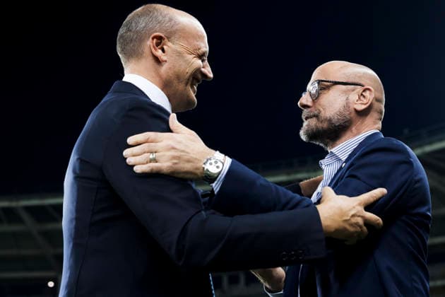 Torino FC v AC Monza - Coppa Italia Mauro Baldissoni hugs Gianluca Petrachi prior to the Coppa Italia football match between Torino FC and AC Monza. Turin Italy Copyright: xNicolòxCampox